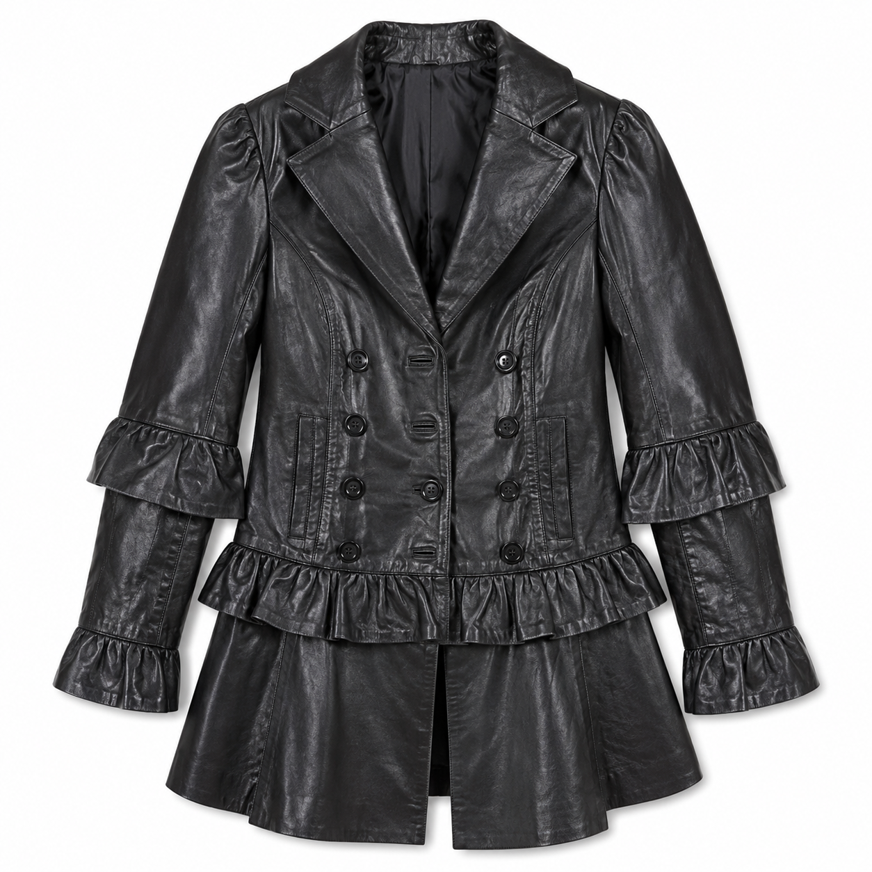 Women's Leather Jacket — 8K optimized product image after retouching